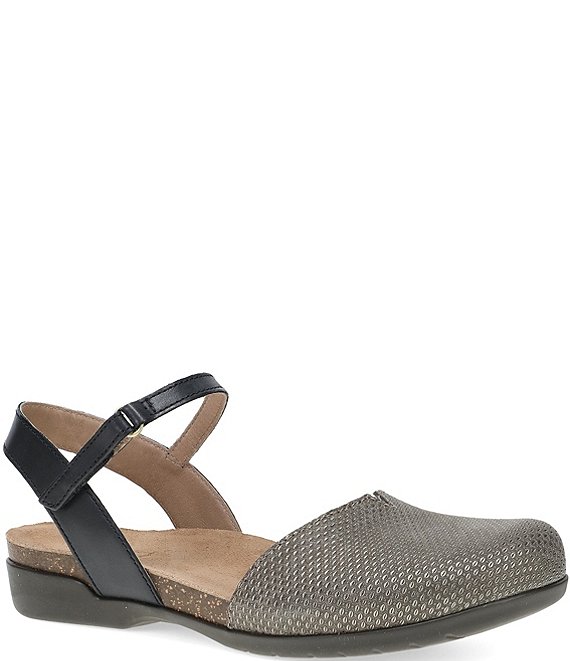 Dansko Rowan Leather Ankle Strap Mary Jane Clogs