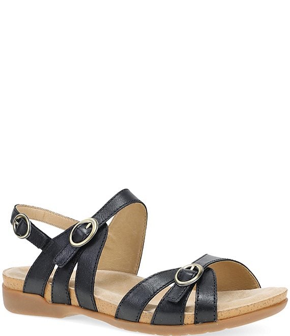 Dansko Ruthie Leather Buckle Ankle Strap Sandals