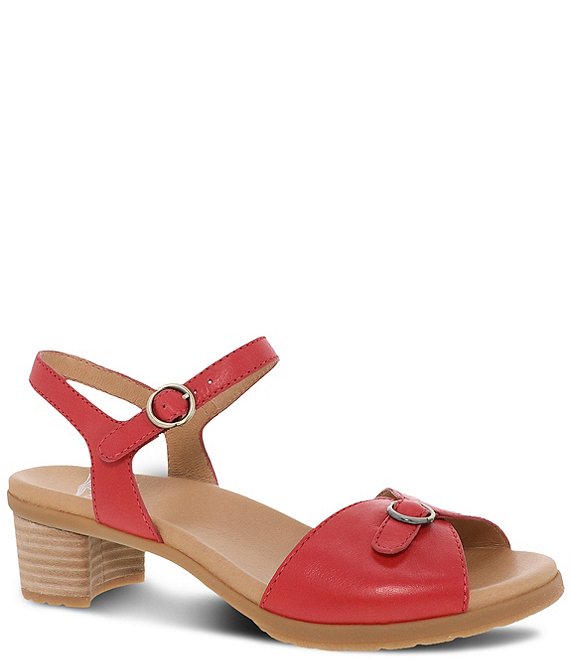 Dansko Tessie Leather Block Heel Sandals | Dillard's