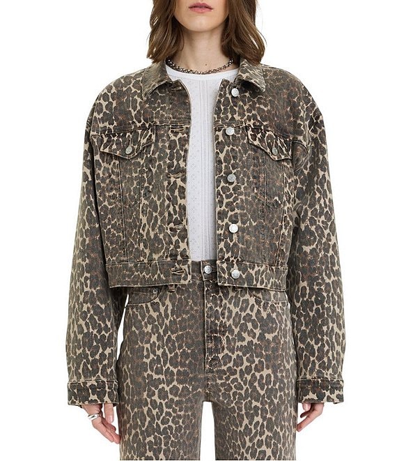 Daze Del Mar Cropped Cheetah Print Jacket