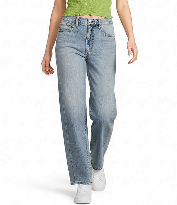 Daze Westward Barrel Leg Denim Jeans, Blur - Image 1