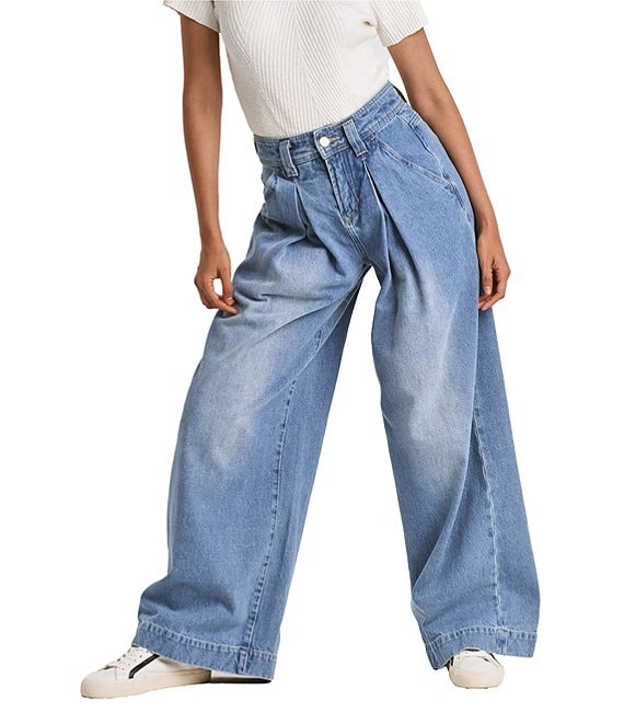 Dear John Lanee High Rise Wide Leg Pleated Jeans | Dillard's