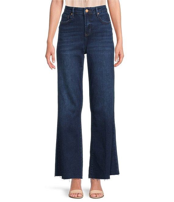 Dear John Micah Stretch Denim Wide Leg Jeans, Night - Image 1