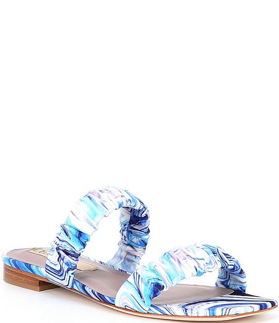 Color:Blue - Image 1 - Cora Printed Two Band Sandals