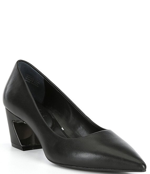 Deltan Raya Leather Block Heel Pumps Dillard s