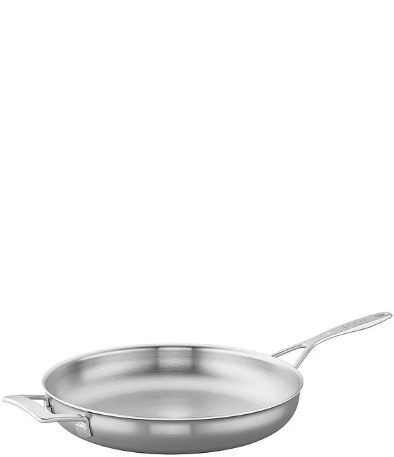 Color:Stainless Steel - Image 1 - Industry 5-Ply 12.5#double; Stainless Steel Fry Pan with Helper Handle