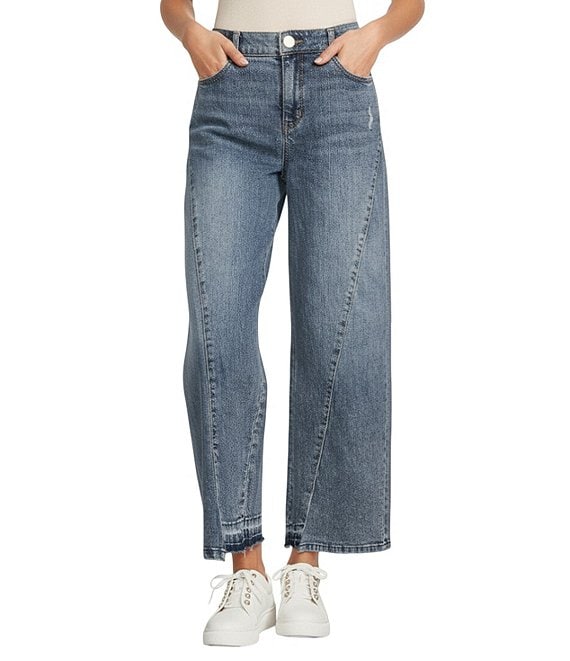 Democracy #double;Ab#double;solution® Skyrise Uneven Hem Wide-Leg Jeans