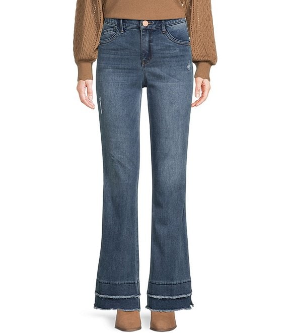 Democracy Women's Ab Solution High Rise Slim Straight, Mid Blue Vintage, 8  at  Women's Jeans store