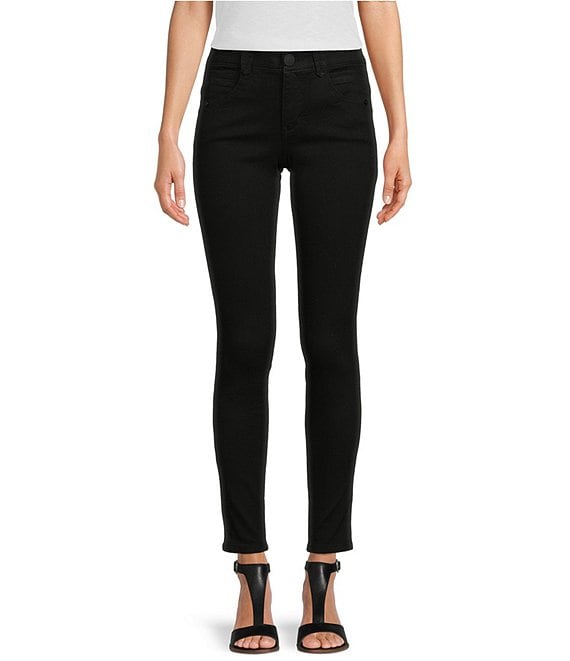 Women's Skinny Strechy Pull-On Ankle Zip Jeggings Black Small at   Women's Clothing store