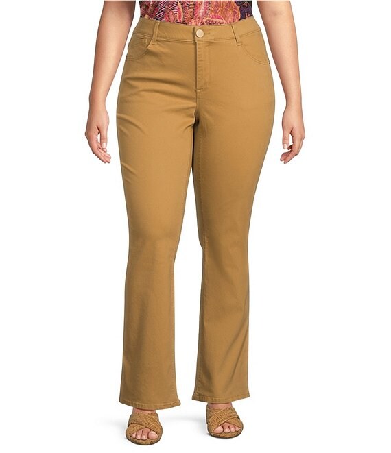 Democracy Plus Size Ab solution High Rise Itty Bitty Bootleg Cascading D Back Pocket Jeans Dillard s