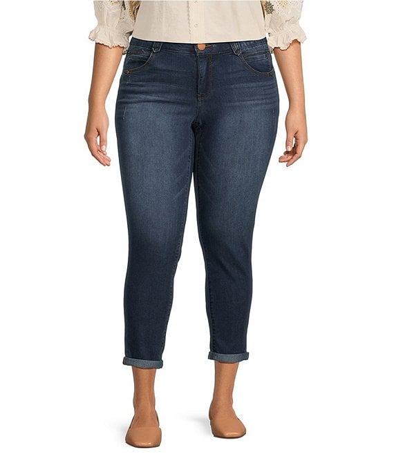 Democracy Ab Solution Booty Lift Stretch Jeans Pants Distessed Blue Plus  Size 20