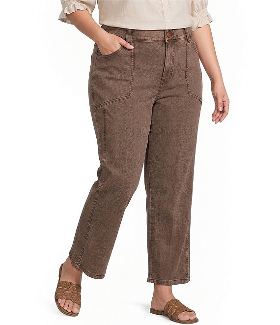 Democracy Plus Size #double;Ab#double;solution® Skyrise Relaxed Straight Leg Cropped Denim Pants