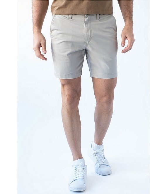 Color:Putty - Image 1 - Performance Stretch 7#double; Inseam Chino Shorts