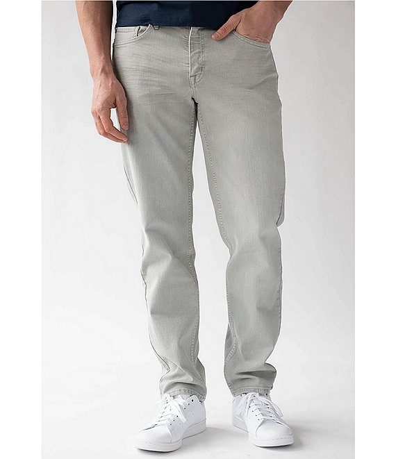 Color:Mirage Grey - Image 1 - Men's Performance Slim-Straight Fit Stretch Denim Jeans