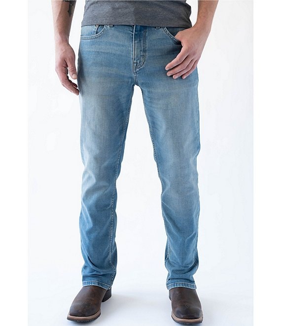 Color:Beech Wash - Image 1 - Performance Stretch Relaxed Bootcut Denim Jeans