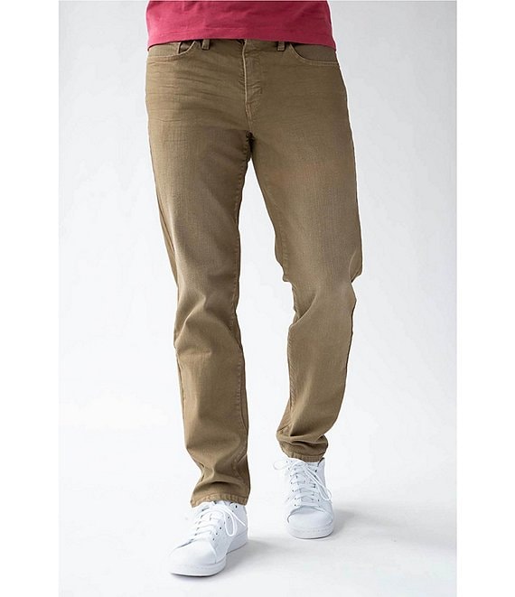 Color:Union Khaki - Image 1 - Slim Fit Men's Performance Stretch Denim Jeans