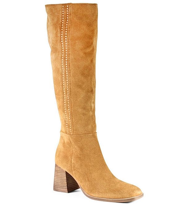 Diba True Mar Velus Suede Block Heel Tall Boots | Dillard's