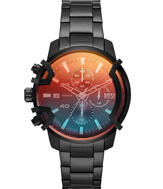 Color:Gunmetal - Image 1 - Men's Chronograph Black-Tone Stainless Steel Bracelet Watch