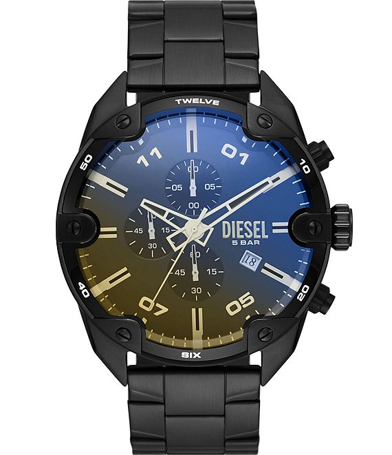 Color:Black - Image 1 - Men's Chronograph Black-Tone Stainless Steel Bracelet Watch