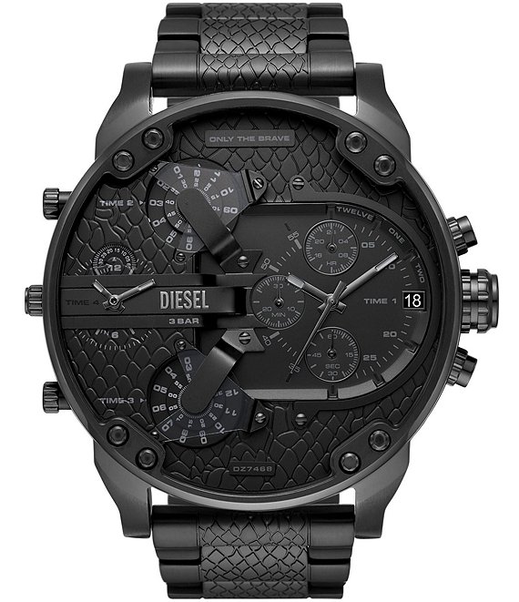 Color:Black - Image 1 - Men's Mr. Daddy 2.0 Chronograph Multifunction Black-Tone Stainless Steel Bracelet Watch