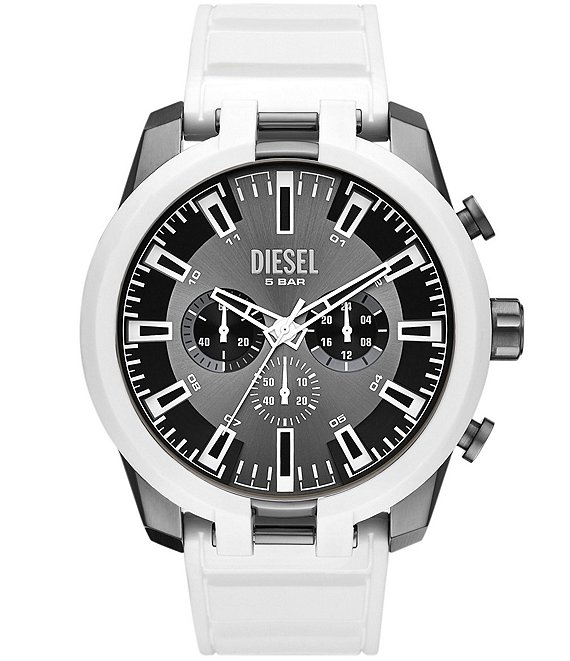 Diesel Men's Split Chronograph White Silicone Strap Watch | Dillard's
