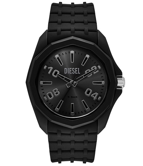 Diesel Men's Stinger Three-Hand Black Silicone Strap Watch