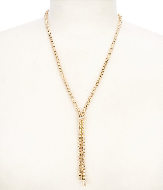 Dillard's Box Chain Y Necklace