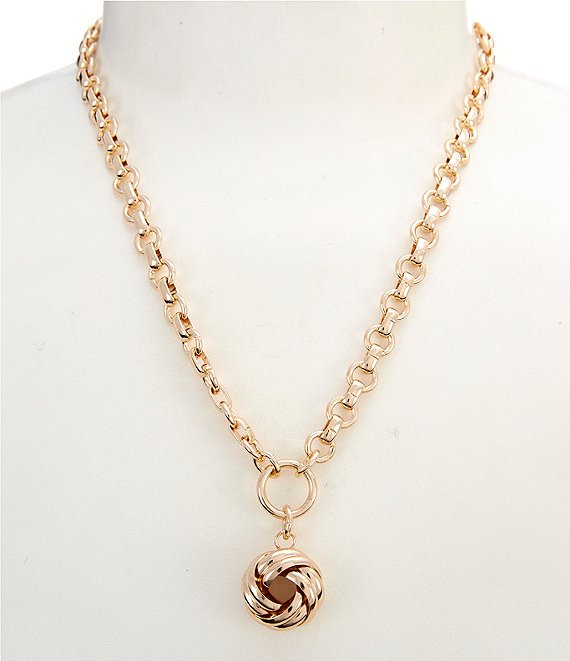 Dillard's Chain Short Knot Pendant Necklace