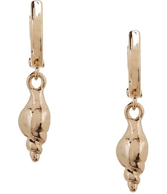 Dillard's Dainty Shell Hoop Drop Earrings