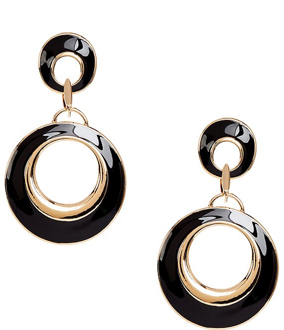 Dillard's Enamel Double Open Round Drop Earrings
