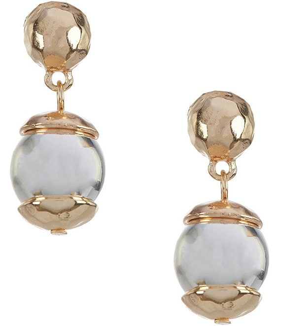 Dillard's Hammered Metal Round Stud Ccb Drop Earrings, Two Tone - Image 1