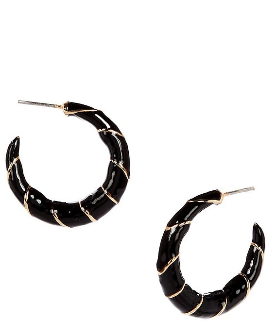 Dillard's Jet Enamel Wrap Hoop Earrings