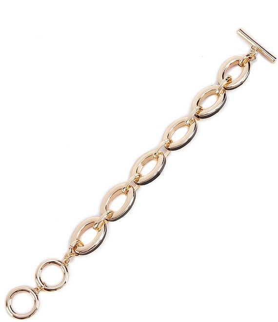 Dillard's Jet Epoxy Edge Oval Link Line Bracelet