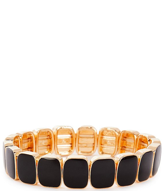 Dillard's Jet Squares Enamel Stretch Bracelet