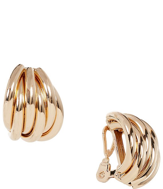 Dillard's Multi Tube Cluster Clip Stud Earrings