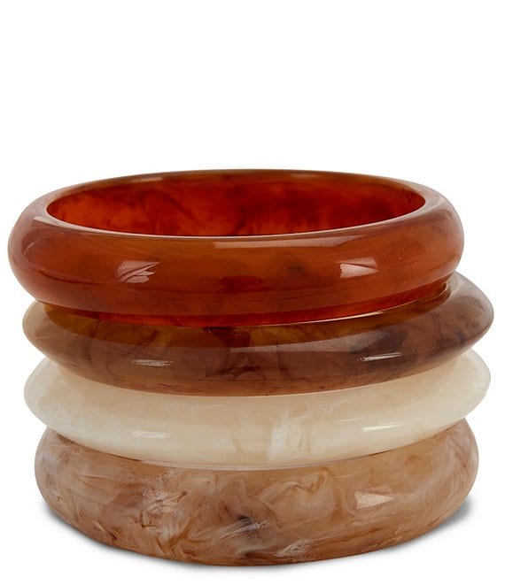 Dillard's Neutral Acrylic Bangle Bracelet Set
