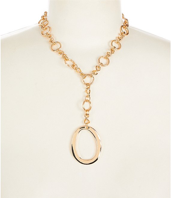 Dillard's Open Oval Chain Y Necklace