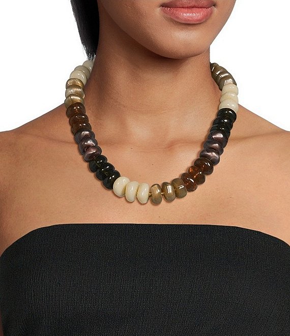 Dillard's Organic Resin Bead Collar Necklace