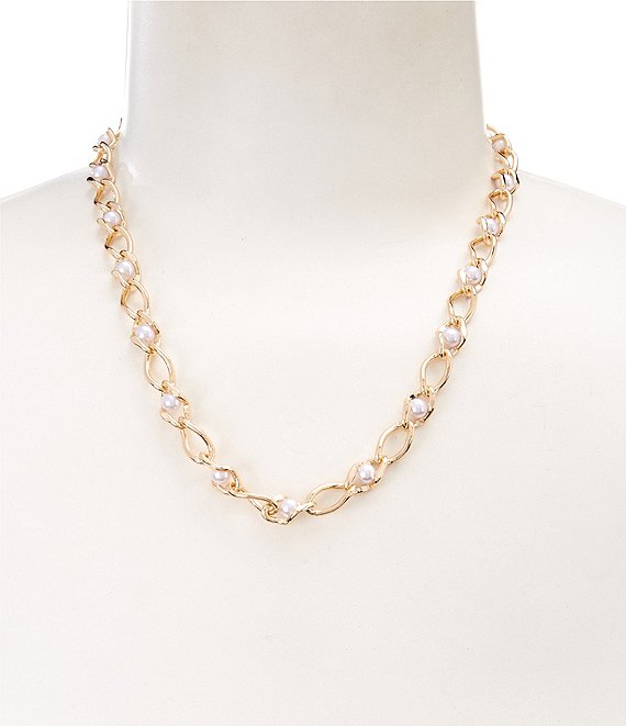 Dillard's Pearl Delicate Chain Collar Necklace | Dillard's