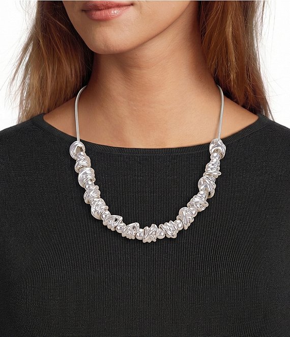 Dillard's Polished Metal Knot Frontal Short Necklace | Dillard's