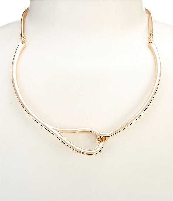 Dillard's Polished Metal Loop Collar Short Collar Necklace