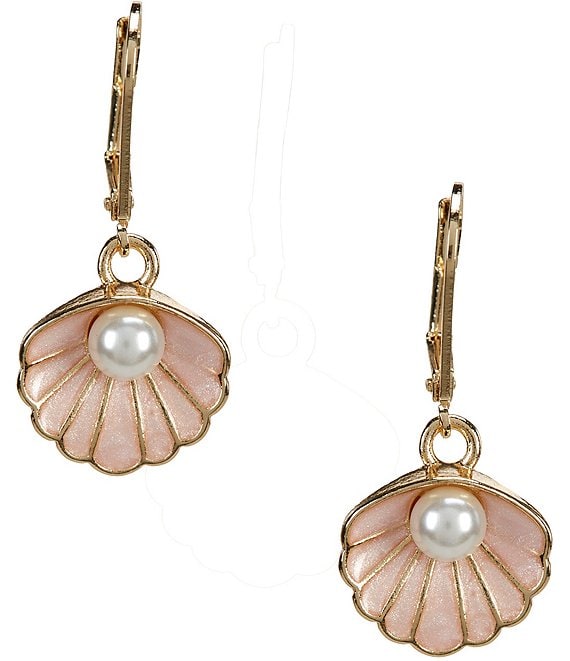 Dillard's Seashell & Pearl Drop Earrings