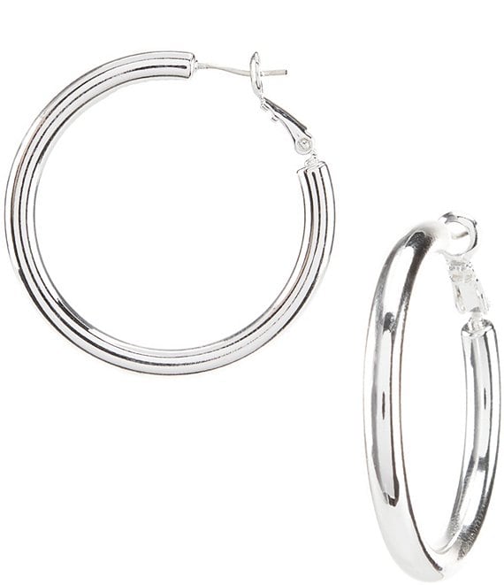Dillard's Tailored Thick Wire Hoop Sensitive Earrings