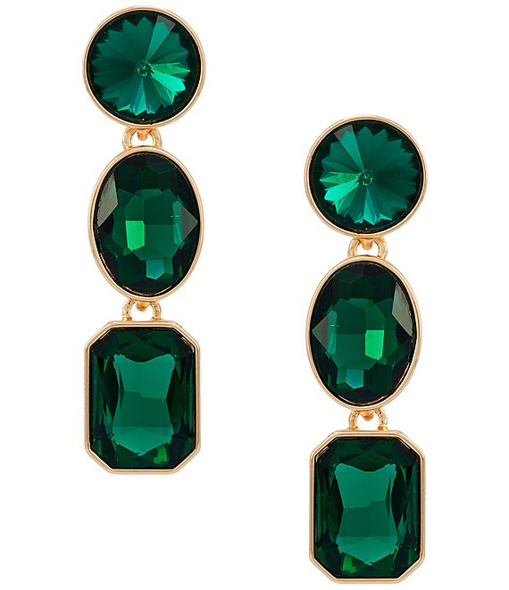 Dillard's Three Stone Drop Earrings