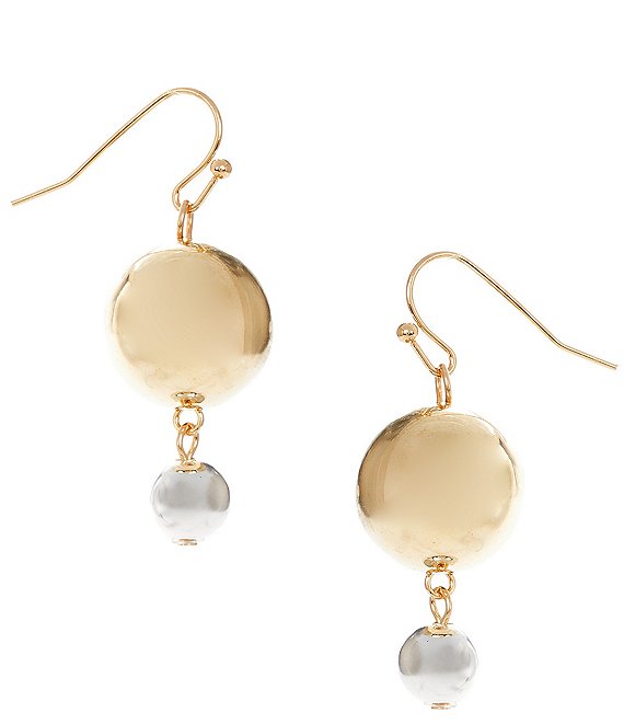 Dillard's Two Tone Bead Drop Earrings