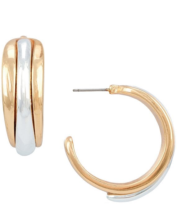 Dillard's Two Tone Hoop Earrings