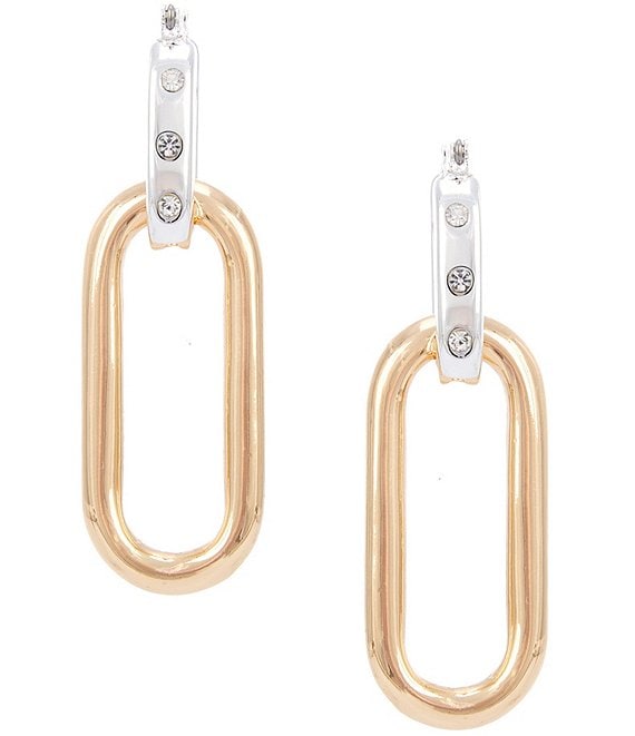 Dillard's Two Tone Link Drop Earrings