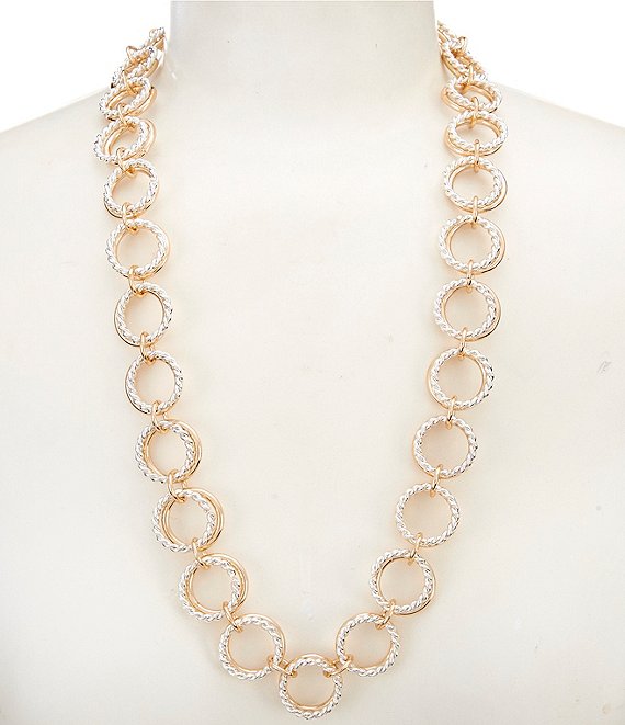 Dillard's Two Tone Link Short Multi-Strand Necklace