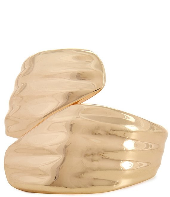 Dillard's Wavy Polished Metal Bypass Statement Hinge Bracelet