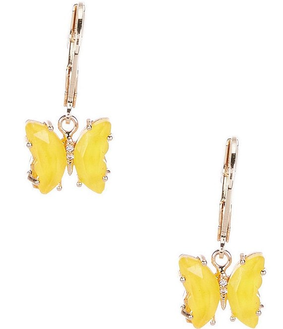 Buy Sunshine Yellow Butterfly Double Hoop Earrings Handmade in Boho Style  Unique and Whimsical Jewelry for Nature Lovers, Big Hoop Earrings Online in  India - Etsy
